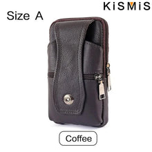 KISMIS Fashion Men's Leather Waist Bag - Multifunction Fanny Pack,