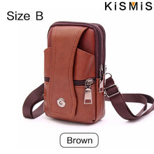 KISMIS Fashion Men's Leather Waist Bag - Multifunction Fanny Pack,