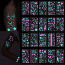 Luminous Music Festival Tattoo Glowing Dance Party Sticker Temporary
