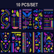 Luminous Music Festival Tattoo Glowing Dance Party Sticker Temporary