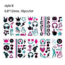 Luminous Music Festival Tattoo Glowing Dance Party Sticker Temporary