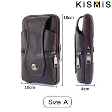 KISMIS Fashion Men's Leather Waist Bag - Multifunction Fanny Pack,
