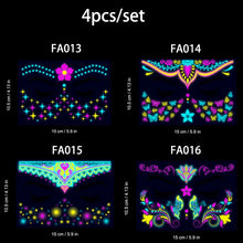 Luminous Music Festival Tattoo Glowing Dance Party Sticker Temporary