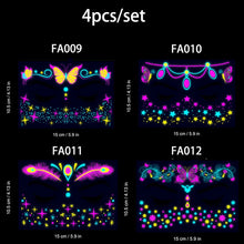 Luminous Music Festival Tattoo Glowing Dance Party Sticker Temporary