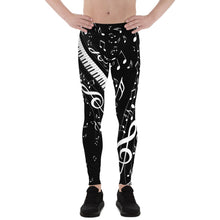Music Notes Black Leggings for Men