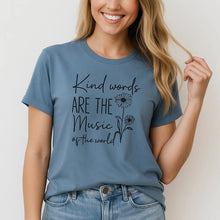 Kind Words Music T-Shirt, Inspirational Floral Tee