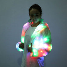 LED Hooded Faux Fur Coat