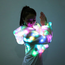 LED Hooded Faux Fur Coat