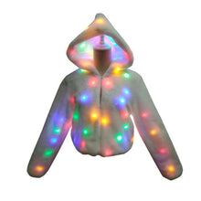 LED Hooded Faux Fur Coat