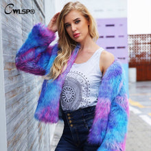 Long Sleeve Cardigan Faux Fur Coat