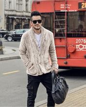 Men's Faux Fur Cardigan Coat