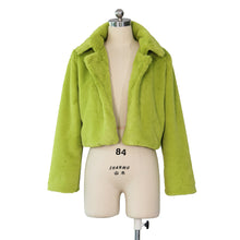 Fluffy Faux Fur Coat with Collar