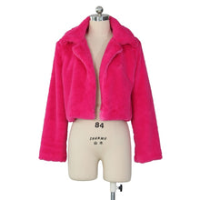 Fluffy Faux Fur Coat with Collar
