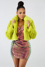 Fluffy Faux Fur Coat with Collar