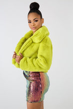 Fluffy Faux Fur Coat with Collar