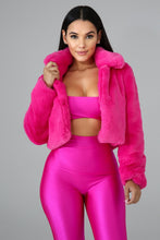 Fluffy Faux Fur Coat with Collar