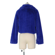 Fluffy Faux Fur Coat with Collar