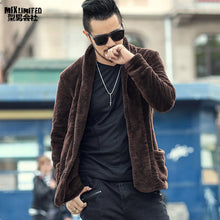 Men's Faux Fur Cardigan Coat