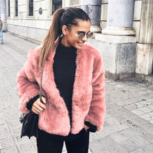 Faux Fur Coat with Long Sleeves