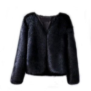 Faux Fur Coat with Long Sleeves