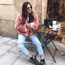 Faux Fur Coat with Long Sleeves