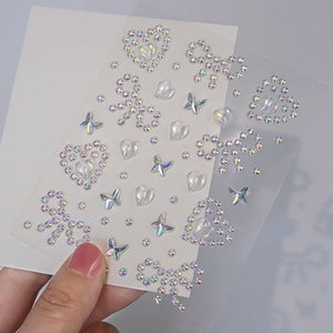 1Pcs Face Diamond Gem Sticker 5D Colorful Rhinestone Tattoo Eyeshadow