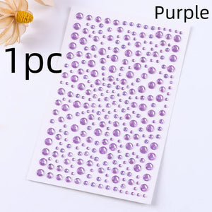 Makeup Diamond Stickers Colorful Sparkling 3D Jewelry Pearls Sticker
