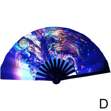 33cm Large Folding Hand Rave Fan Chinease/Japanese Gradient Colorful