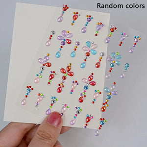1Pcs Face Diamond Gem Sticker 5D Colorful Rhinestone Tattoo Eyeshadow