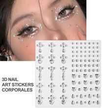 1Pcs Face Diamond Gem Sticker 5D Colorful Rhinestone Tattoo Eyeshadow
