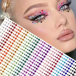 Makeup Diamond Stickers Colorful Sparkling 3D Jewelry Pearls Sticker