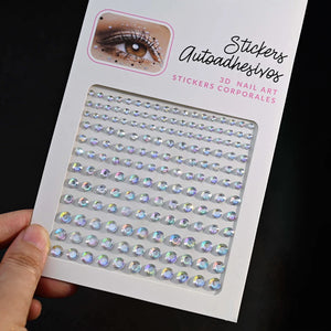 1Pcs Face Diamond Gem Sticker 5D Colorful Rhinestone Tattoo Eyeshadow