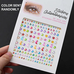 1Pcs Face Diamond Gem Sticker 5D Colorful Rhinestone Tattoo Eyeshadow