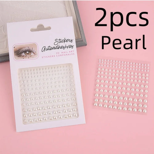 Makeup Diamond Stickers Colorful Sparkling 3D Jewelry Pearls Sticker