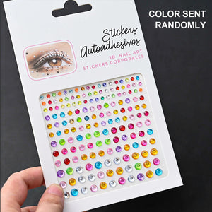 1Pcs Face Diamond Gem Sticker 5D Colorful Rhinestone Tattoo Eyeshadow