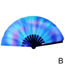 33cm Large Folding Hand Rave Fan Chinease/Japanese Gradient Colorful