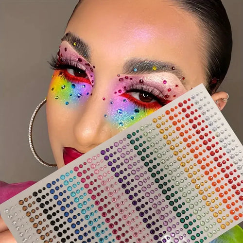 Makeup Diamond Stickers Colorful Sparkling 3D Jewelry Pearls Sticker
