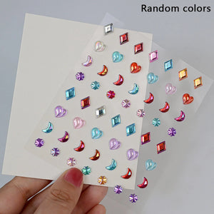 1Pcs Face Diamond Gem Sticker 5D Colorful Rhinestone Tattoo Eyeshadow