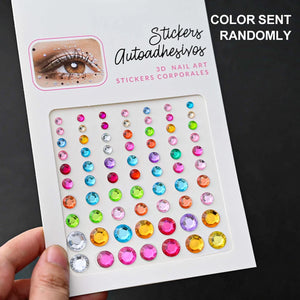 1Pcs Face Diamond Gem Sticker 5D Colorful Rhinestone Tattoo Eyeshadow