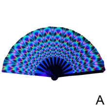 33cm Large Folding Hand Rave Fan Chinease/Japanese Gradient Colorful