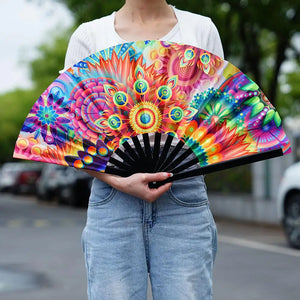 33cm Large Folding Hand Rave Fan Chinease/Japanese Gifts Fan Dance