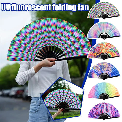 33cm Large Folding Hand Rave Fan Chinease/Japanese Gifts Fan Dance