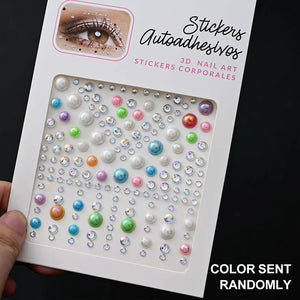 1Pcs Face Diamond Gem Sticker 5D Colorful Rhinestone Tattoo Eyeshadow