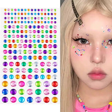 1Pcs Face Diamond Gem Sticker 5D Colorful Rhinestone Tattoo Eyeshadow