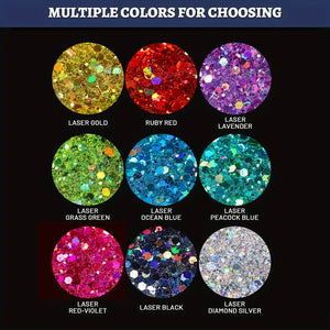 Holographic Chunky Glitter Sequins, 50g, Mixed Size Laser Sparkle