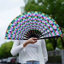 33cm Large Folding Hand Rave Fan Chinease/Japanese Gradient Colorful