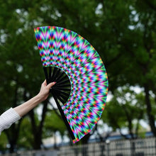 33cm Large Folding Hand Rave Fan Chinease/Japanese Gradient Colorful