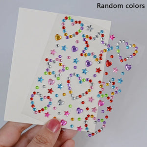 1Pcs Face Diamond Gem Sticker 5D Colorful Rhinestone Tattoo Eyeshadow
