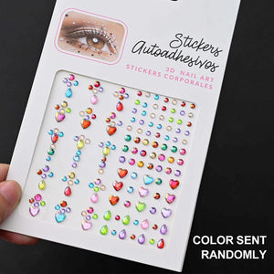 1Pcs Face Diamond Gem Sticker 5D Colorful Rhinestone Tattoo Eyeshadow