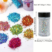 Holographic Chunky Glitter Sequins, 50g, Mixed Size Laser Sparkle